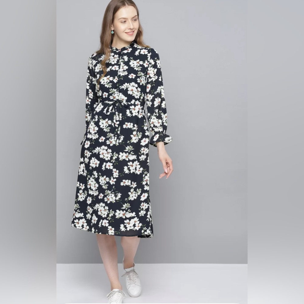 Floral Black Dress